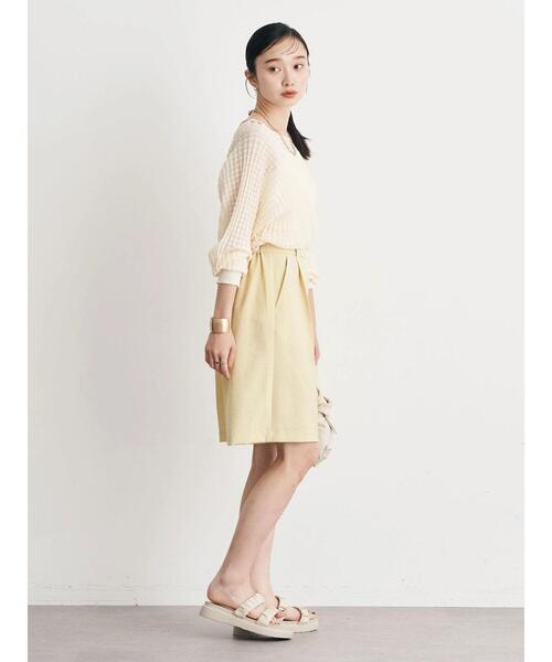 earth music&ecology(アースミュージックアンドエコロジー)の「シアーチェックニットプルオーバー(ニット/セーター・レディース・ブラック/オレンジ/グリーン/アイボリー/ラベンダー・FREE)」の15枚目の写真