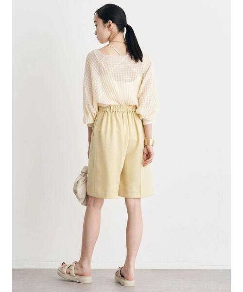 earth music&ecology(アースミュージックアンドエコロジー)の「シアーチェックニットプルオーバー(ニット/セーター・レディース・ブラック/オレンジ/グリーン/アイボリー/ラベンダー・FREE)」の16枚目の写真