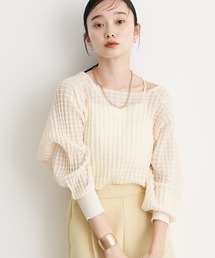 earth music&ecology | シアーチェックニットプルオーバー(ニット/セーター)