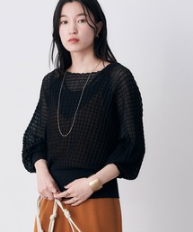 earth music&ecology | シアーチェックニットプルオーバー(ニット/セーター)