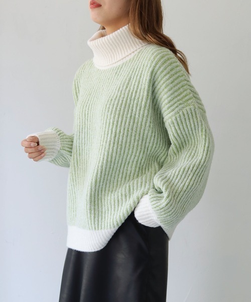 INSCRIRE ストライプ タートルネックニット HER CLOSET（ハークローゼット）の「【shemoshelly】WEB限定