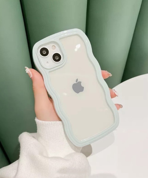 ammy.（エイミードット）の「【 ammy. / エイミードット 】 パステル うねうね フレーム iPhoneケース / X , XS , 12 , 12pro , 13 , 13pro , 14 , 14pro , 15pro , 15 , 16pro , 16 対応（スマホケース/カバー・レディース・ピンク/ブルー/ミント/パープル/イエロー/アイボリー/ブラック・B/C/A/E/D/F/G/H/I/iPhone 16 Pro/iPhone 16）」の3枚目の写真