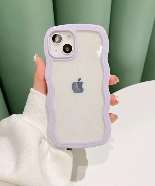 ammy.（エイミードット）の「【 ammy. / エイミードット 】 パステル うねうね フレーム iPhoneケース / X , XS , 12 , 12pro , 13 , 13pro , 14 , 14pro , 15pro , 15 , 16pro , 16 対応（スマホケース/カバー・レディース・ピンク/ブルー/ミント/パープル/イエロー/アイボリー/ブラック・B/C/A/E/D/F/G/H/I/iPhone 16 Pro/iPhone 16）」の9枚目の写真