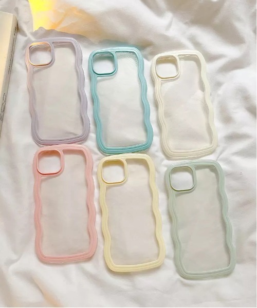 ammy.（エイミードット）の「【 ammy. / エイミードット 】 パステル うねうね フレーム iPhoneケース / X , XS , 12 , 12pro , 13 , 13pro , 14 , 14pro , 15pro , 15 , 16pro , 16 対応（スマホケース/カバー・レディース・ピンク/ブルー/ミント/パープル/イエロー/アイボリー/ブラック・B/C/A/E/D/F/G/H/I/iPhone 16 Pro/iPhone 16）」の12枚目の写真