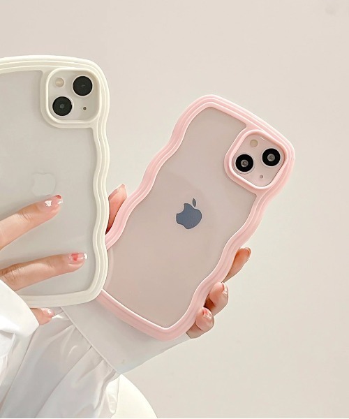 ammy.（エイミードット）の「【 ammy. / エイミードット 】 パステル うねうね フレーム iPhoneケース / X , XS , 12 , 12pro , 13 , 13pro , 14 , 14pro , 15pro , 15 , 16pro , 16 対応（スマホケース/カバー・レディース・ピンク/ブルー/ミント/パープル/イエロー/アイボリー/ブラック・B/C/A/E/D/F/G/H/I/iPhone 16 Pro/iPhone 16）」の15枚目の写真