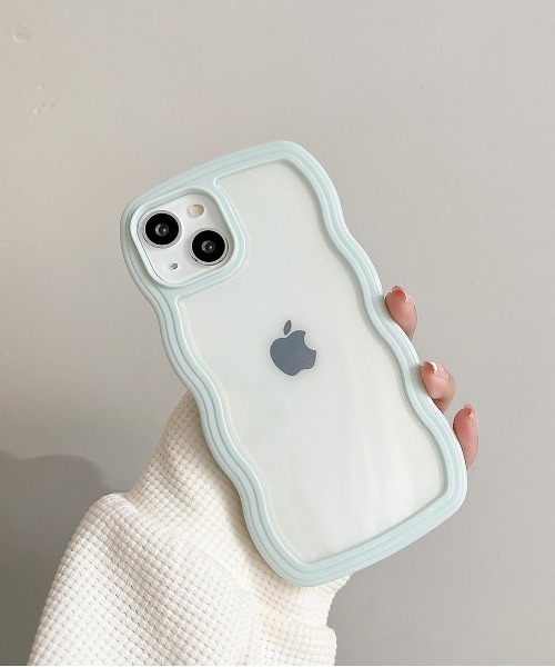 ammy.（エイミードット）の「【 ammy. / エイミードット 】 パステル うねうね フレーム iPhoneケース / X , XS , 12 , 12pro , 13 , 13pro , 14 , 14pro , 15pro , 15 , 16pro , 16 対応（スマホケース/カバー・レディース・ピンク/ブルー/ミント/パープル/イエロー/アイボリー/ブラック・B/C/A/E/D/F/G/H/I/iPhone 16 Pro/iPhone 16）」の16枚目の写真