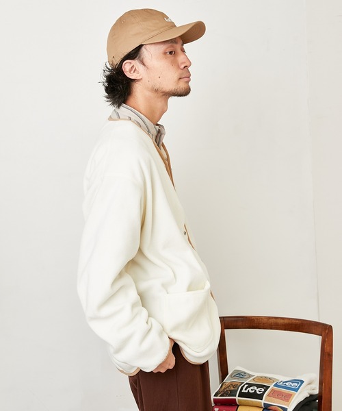 Lee（リー）の「【Lee/リー】別注ノーカラーフリースジャケット（ノーカラージャケット・メンズ・パープル/オフホワイト/ブラック・L/M）」の18枚目の写真