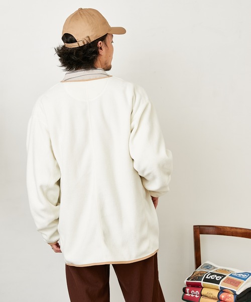 Lee（リー）の「【Lee/リー】別注ノーカラーフリースジャケット（ノーカラージャケット・メンズ・パープル/オフホワイト/ブラック・L/M）」の19枚目の写真