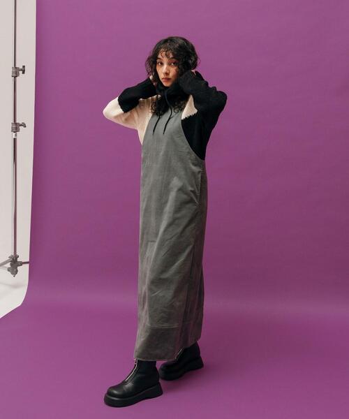 CITEN（シテン）の「＜CITEN＞ソフトコーディロイ アメスリジャンスカ（ジャンパースカート・レディース・オリーブ/モカ・FREE）」の7枚目の写真