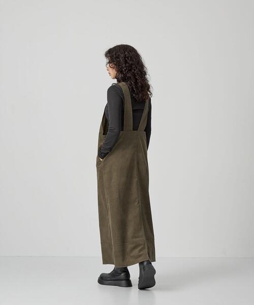 CITEN（シテン）の「＜CITEN＞ソフトコーディロイ アメスリジャンスカ（ジャンパースカート・レディース・オリーブ/モカ・FREE）」の6枚目の写真