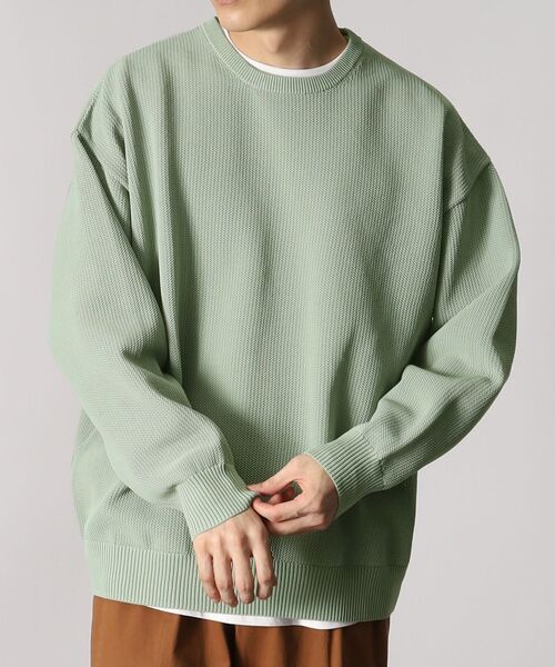 THE SHOP TK (ザ ショップ ティーケー )の「◆ポリニットクルーネックアンサンブル(ニット/セーター・メンズ・ブラック/ベージュ/ライトグリーン/ベビーピンク・02/03/04/05)」の8枚目の写真