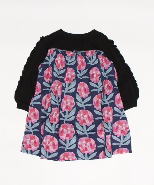 nino（ニノ）の「ワンピース　フラワーｐｔ（ワンピース・キッズ・ラベンダー/ブラック・100cm/110cm/120cm/90cm）」の3枚目の写真