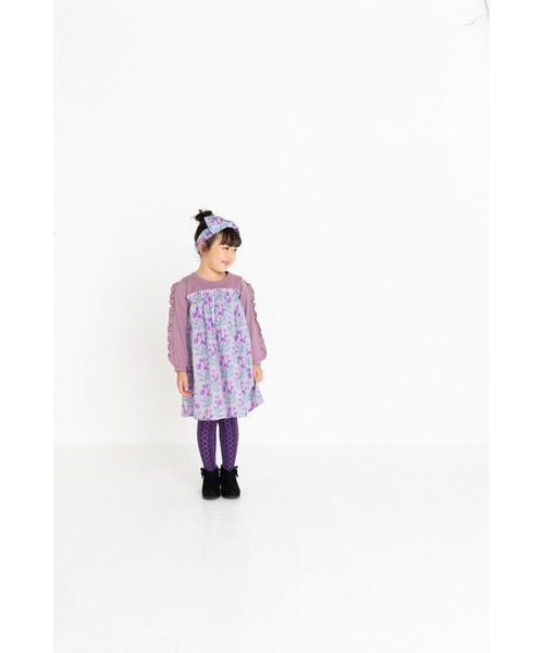 nino（ニノ）の「ワンピース　フラワーｐｔ（ワンピース・キッズ・ラベンダー/ブラック・100cm/110cm/120cm/90cm）」の7枚目の写真