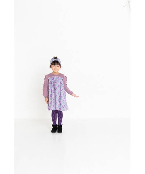 nino（ニノ）の「ワンピース　フラワーｐｔ（ワンピース・キッズ・ラベンダー/ブラック・100cm/110cm/120cm/90cm）」の8枚目の写真