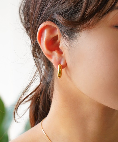 IAMUSE（アイアミューズ）の「金属アレルギー対応 シンプルフープピアス ゴールド(両耳)×シルバー(両耳)セット S0760【IAMUSE】（ピアス（両耳用）・レディース・シルバー×ゴールド・FREE）」の7枚目の写真