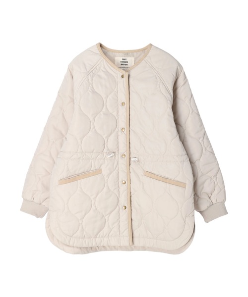 CRAFT STANDARD BOUTIQUE(クラフトスタンダードブティック)の「キルティングミドル丈コート *◆(ノーカラーコート・レディース・カーキ/アイボリー/ダークネイビー・FREE)」の20枚目の写真