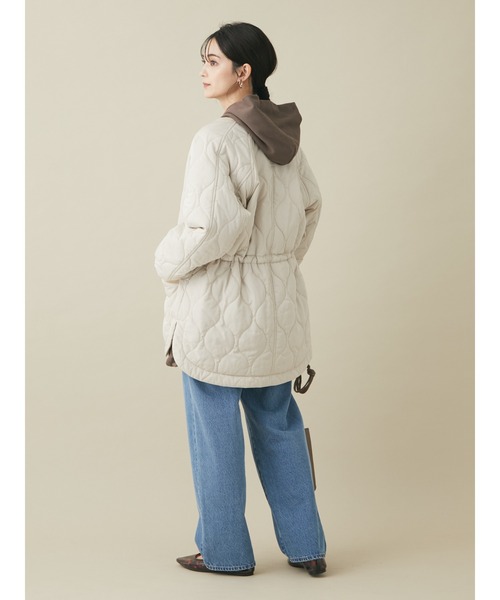 CRAFT STANDARD BOUTIQUE(クラフトスタンダードブティック)の「キルティングミドル丈コート *◆(ノーカラーコート・レディース・カーキ/アイボリー/ダークネイビー・FREE)」の7枚目の写真