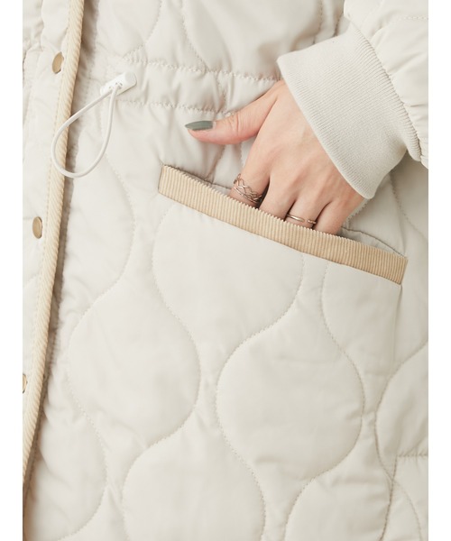 CRAFT STANDARD BOUTIQUE(クラフトスタンダードブティック)の「キルティングミドル丈コート *◆(ノーカラーコート・レディース・カーキ/アイボリー/ダークネイビー・FREE)」の19枚目の写真