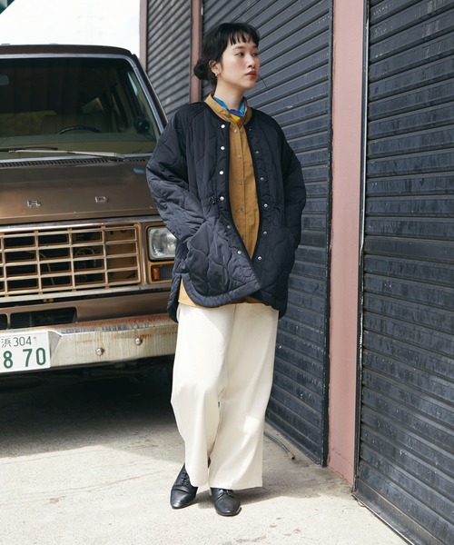 CRAFT STANDARD BOUTIQUE(クラフトスタンダードブティック)の「キルティングミドル丈コート *◆(ノーカラーコート・レディース・カーキ/アイボリー/ダークネイビー・FREE)」の16枚目の写真