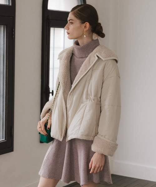 Cheek(チーク)の「中綿ボアジャケット(その他アウター・レディース・アイボリー/グレー/ベージュ・FREE)」の10枚目の写真