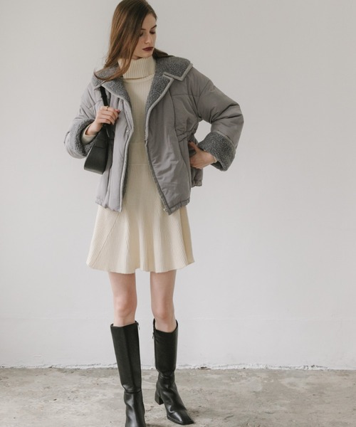 Cheek(チーク)の「中綿ボアジャケット(その他アウター・レディース・アイボリー/グレー/ベージュ・FREE)」の7枚目の写真