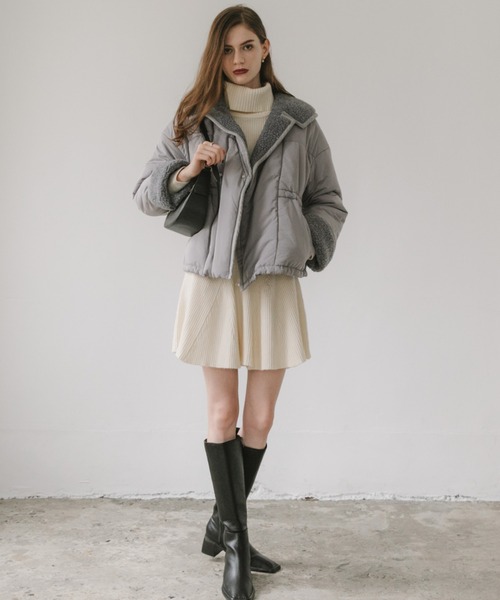 Cheek(チーク)の「中綿ボアジャケット(その他アウター・レディース・アイボリー/グレー/ベージュ・FREE)」の4枚目の写真