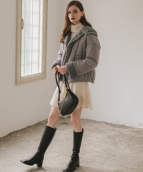 Cheek(チーク)の「中綿ボアジャケット(その他アウター・レディース・アイボリー/グレー/ベージュ・FREE)」の11枚目の写真