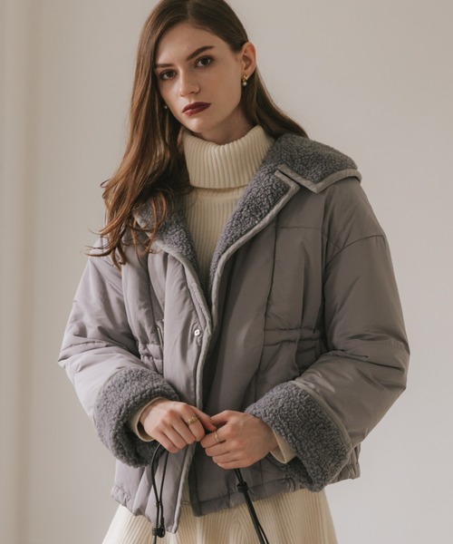 Cheek(チーク)の「中綿ボアジャケット(その他アウター・レディース・アイボリー/グレー/ベージュ・FREE)」の5枚目の写真