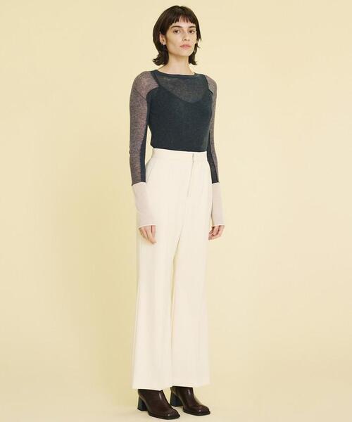 LANVIN en Bleu（ランバンオンブルー）の「2WAYダブルクロスベーシックフレアパンツ（その他パンツ・レディース・ブラック/オフホワイト・38/36）」の18枚目の写真