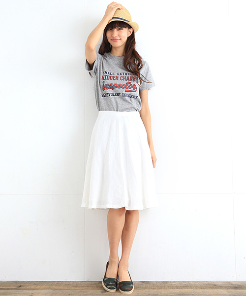 B:MING by BEAMS（ビーミングバイビームス）の「＜VERY 5月号掲載＞ビーミング by ビームス / リネンミモレスカート（スカート・レディース・ネイビー/ピンク/ホワイト・MEDIUM/SMALL）」の5枚目の写真