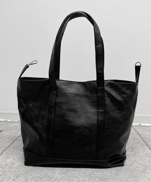 LVEU.(ラブユ.)の「【LVEU.】シンプルトートバッグ / バッグ 鞄 BAG トート A4 通勤 通学 ユニセックス 男女兼用 合皮 ブラック 大容量(トートバッグ・レディース・ブラック・FREE)」の3枚目の写真