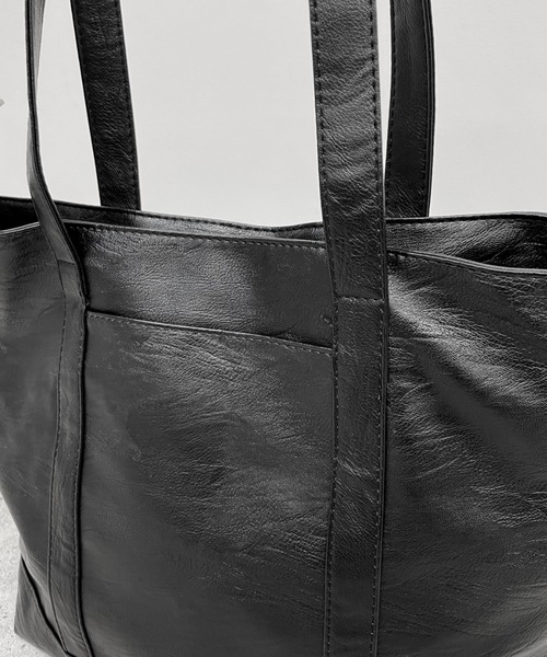 LVEU.(ラブユ.)の「【LVEU.】シンプルトートバッグ / バッグ 鞄 BAG トート A4 通勤 通学 ユニセックス 男女兼用 合皮 ブラック 大容量(トートバッグ・レディース・ブラック・FREE)」の15枚目の写真