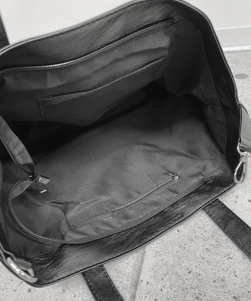 LVEU.(ラブユ.)の「【LVEU.】シンプルトートバッグ / バッグ 鞄 BAG トート A4 通勤 通学 ユニセックス 男女兼用 合皮 ブラック 大容量(トートバッグ・レディース・ブラック・FREE)」の13枚目の写真