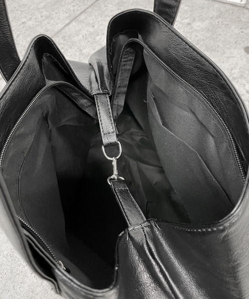 LVEU.(ラブユ.)の「【LVEU.】シンプルトートバッグ / バッグ 鞄 BAG トート A4 通勤 通学 ユニセックス 男女兼用 合皮 ブラック 大容量(トートバッグ・レディース・ブラック・FREE)」の10枚目の写真