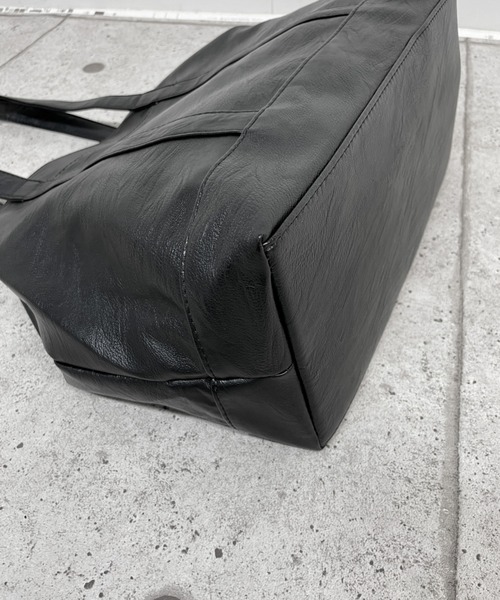LVEU.(ラブユ.)の「【LVEU.】シンプルトートバッグ / バッグ 鞄 BAG トート A4 通勤 通学 ユニセックス 男女兼用 合皮 ブラック 大容量(トートバッグ・レディース・ブラック・FREE)」の4枚目の写真