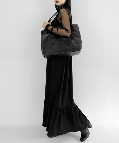 LVEU.(ラブユ.)の「【LVEU.】シンプルトートバッグ / バッグ 鞄 BAG トート A4 通勤 通学 ユニセックス 男女兼用 合皮 ブラック 大容量(トートバッグ・レディース・ブラック・FREE)」の16枚目の写真