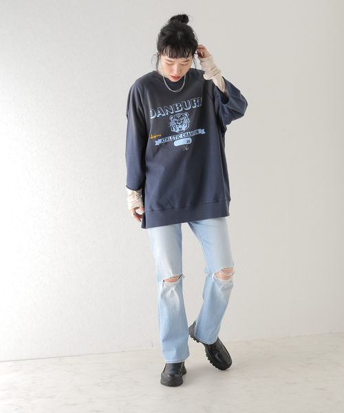 U by SPICK&SPAN(ユーバイスピックアンドスパン)の「【SCREEN STARS / スクリーンスターズ】 20/ソウテンジク ロゴ Big プルオーバー(Tシャツ/カットソー・レディース・ライトグレー/レッド/ネイビー・MEDIUM)」の4枚目の写真