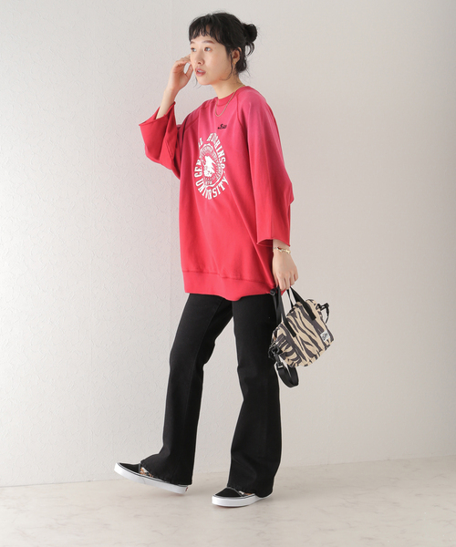 U by SPICK&SPAN(ユーバイスピックアンドスパン)の「【SCREEN STARS / スクリーンスターズ】 20/ソウテンジク ロゴ Big プルオーバー(Tシャツ/カットソー・レディース・ライトグレー/レッド/ネイビー・MEDIUM)」の7枚目の写真