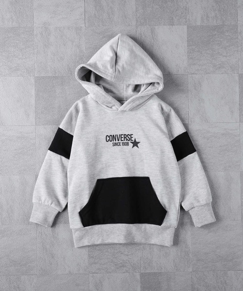 CONVERSE（コンバース）の「【CONVERSE】配色パーカー（パーカー・キッズ・ブラック/グレー・120/130/150/160/105/140）」の10枚目の写真