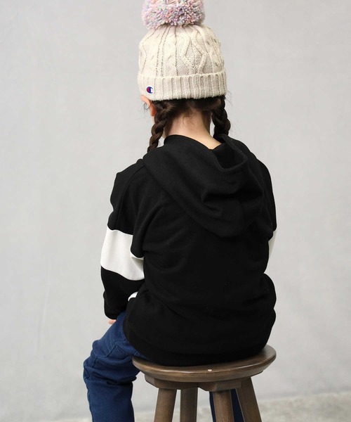 CONVERSE（コンバース）の「【CONVERSE】配色パーカー（パーカー・キッズ・ブラック/グレー・120/130/150/160/105/140）」の3枚目の写真