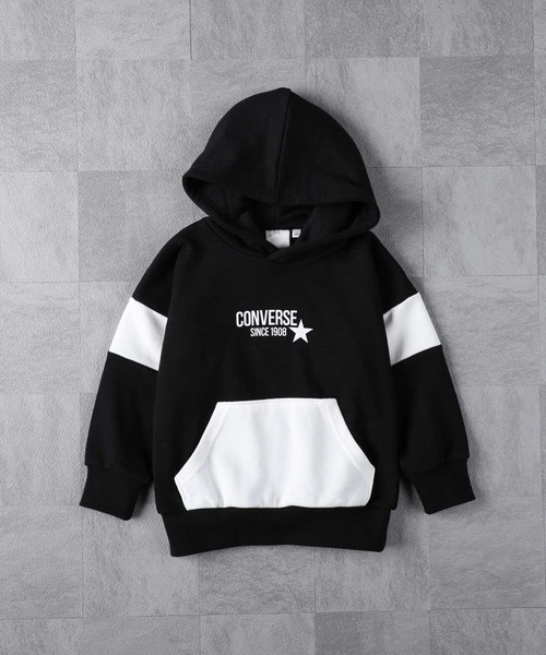 CONVERSE（コンバース）の「【CONVERSE】配色パーカー（パーカー・キッズ・ブラック/グレー・120/130/150/160/105/140）」の4枚目の写真