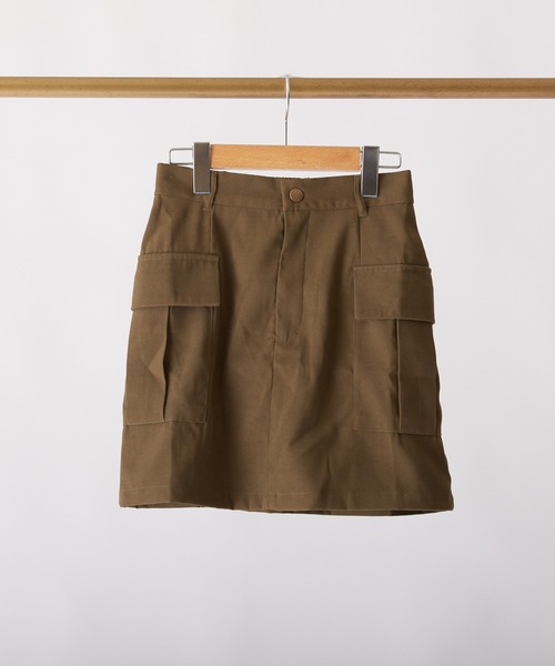 PAPAVER（パパヴェル）の「【papaver】ツイルカーゴミニSK（スカート・レディース・ブラック/カーキ・MEDIUM）」の2枚目の写真