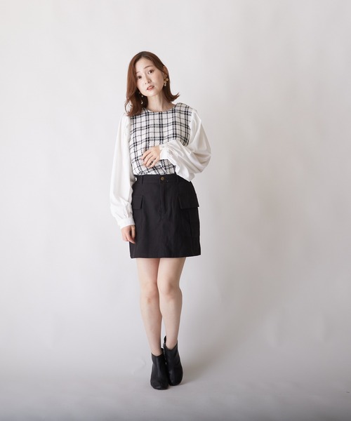 PAPAVER（パパヴェル）の「【papaver】ツイルカーゴミニSK（スカート・レディース・ブラック/カーキ・MEDIUM）」の13枚目の写真