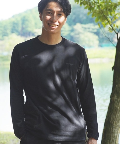 Woods(ウッズ)の「WOODS(ウッズ)コラボ ファスナーポケットコットン長袖Tシャツ(Tシャツ/カットソー・メンズ・ホワイト/ブラック・MEDIUM/LARGE)」の3枚目の写真