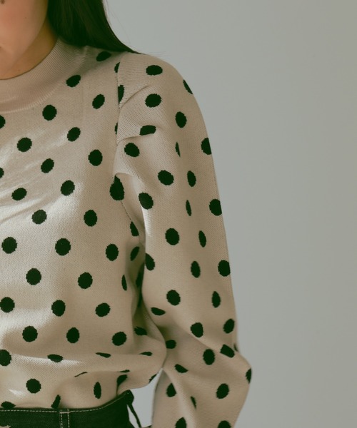 新品タグ付【CarolinaHerrera】ドット ニット ドットジャガードニット（ニット/セーター）｜N WITH