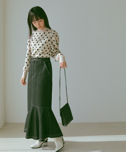 新品タグ付【CarolinaHerrera】ドット ニット GeeRA ニット セーター 「新色追加」ドット柄ニットプルオーバー