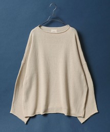 Cut Off Drop Shoulder Wide Knit Pullover/カットオフ ドロップショルダー ワイド ニット プルオーバー