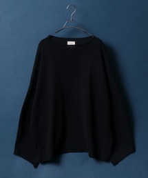 Cut Off Drop Shoulder Wide Knit Pullover/カットオフ ドロップショルダー ワイド ニット プルオーバー