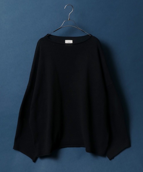 ANPAS(アンパス)の「Cut Off Drop Shoulder Wide Knit Pullover/カットオフ ドロップショルダー ワイド ニット プルオーバー(ニット/セーター・メンズ・ダークグリーン/ブラック/オフホワイト/アイボリー・M/L/LL)」の3枚目の写真