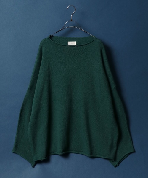 ANPAS(アンパス)の「Cut Off Drop Shoulder Wide Knit Pullover/カットオフ ドロップショルダー ワイド ニット プルオーバー(ニット/セーター・メンズ・ダークグリーン/ブラック/オフホワイト/アイボリー・M/L/LL)」の4枚目の写真